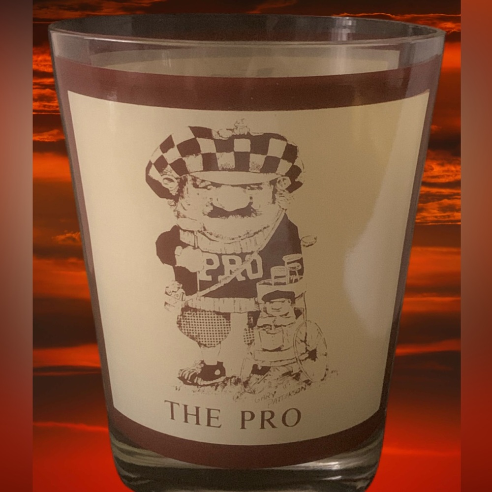 Vintage Gary Patterson Thought Factory The Pro Rocks Glass Golf Great Graphic